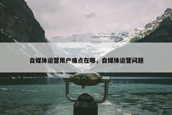 自媒体运营用户痛点在哪，自媒体运营问题