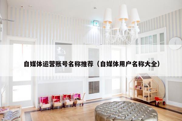 自媒体运营账号名称推荐（自媒体用户名称大全）