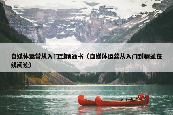自媒体运营从入门到精通书（自媒体运营从入门到精通在线阅读）