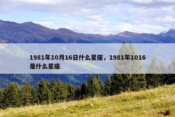1981年10月16日什么星座，1981年1016是什么星座