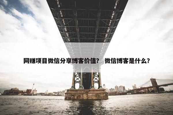 网赚项目微信分享博客价值？ 微信博客是什么？