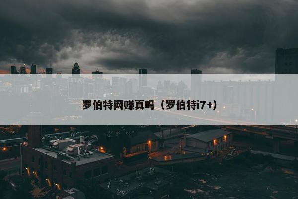 罗伯特网赚真吗（罗伯特i7+）