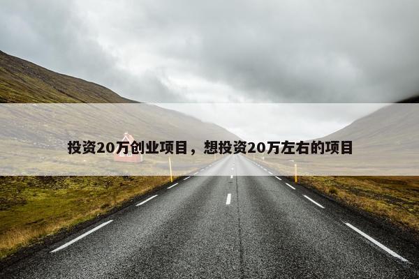 投资20万创业项目，想投资20万左右的项目