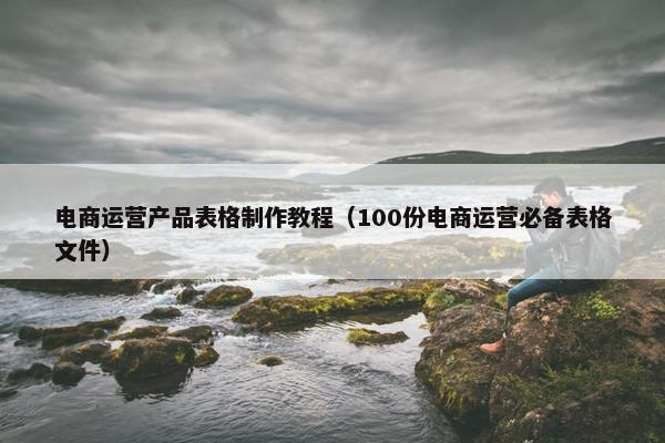 电商运营产品表格制作教程（100份电商运营必备表格文件）