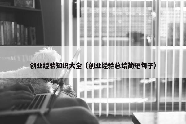创业经验知识大全（创业经验总结简短句子）