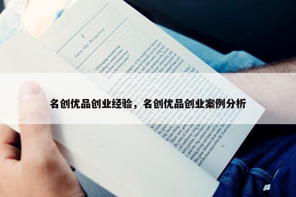名创优品创业经验，名创优品创业案例分析