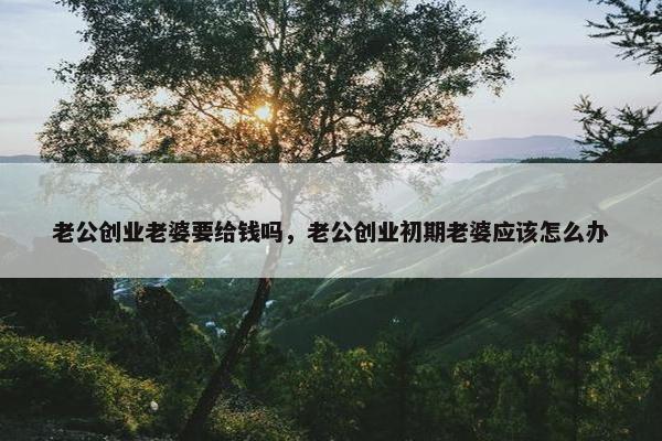 老公创业老婆要给钱吗，老公创业初期老婆应该怎么办