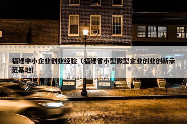 福建中小企业创业经验（福建省小型微型企业创业创新示范基地）
