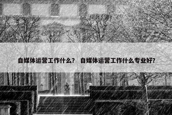自媒体运营工作什么？ 自媒体运营工作什么专业好？