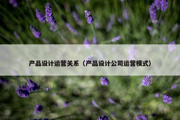产品设计运营关系（产品设计公司运营模式）