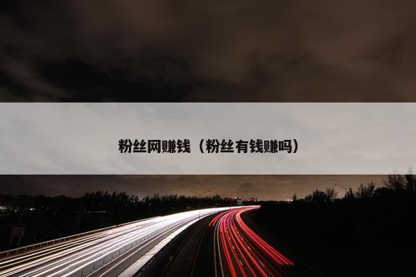 粉丝网赚钱（粉丝有钱赚吗）