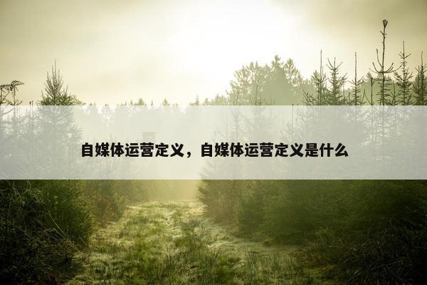 自媒体运营定义，自媒体运营定义是什么