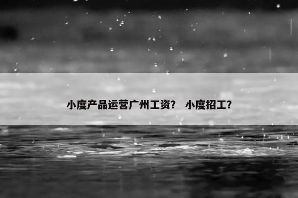 小度产品运营广州工资？ 小度招工？