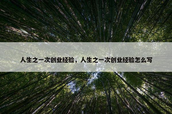 人生之一次创业经验，人生之一次创业经验怎么写