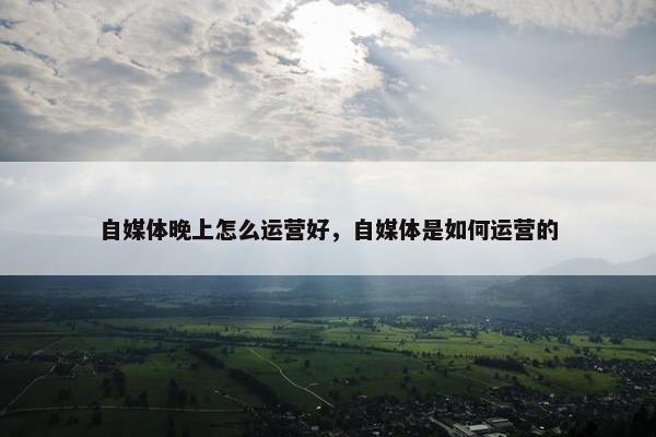 自媒体晚上怎么运营好，自媒体是如何运营的