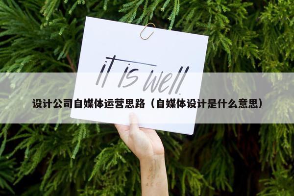 设计公司自媒体运营思路（自媒体设计是什么意思）
