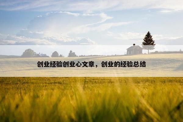 创业经验创业心文章，创业的经验总结
