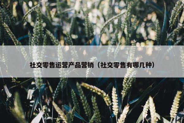 社交零售运营产品营销（社交零售有哪几种）
