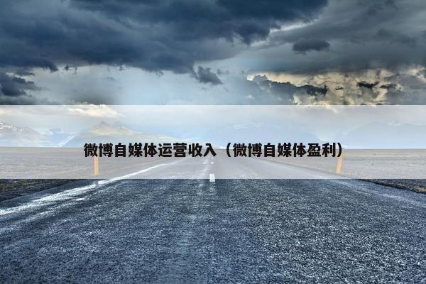 微博自媒体运营收入（微博自媒体盈利）