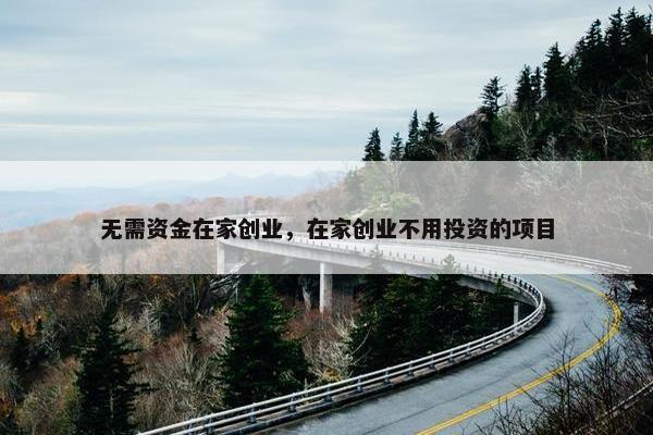 无需资金在家创业，在家创业不用投资的项目