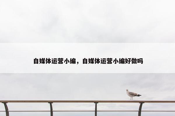 自媒体运营小编，自媒体运营小编好做吗