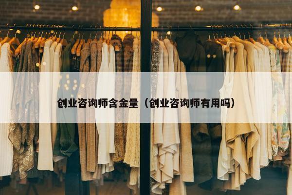 创业咨询师含金量（创业咨询师有用吗）