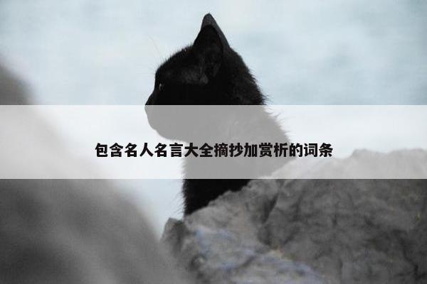 包含名人名言大全摘抄加赏析的词条