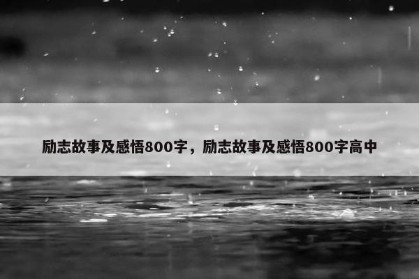 励志故事及感悟800字，励志故事及感悟800字高中