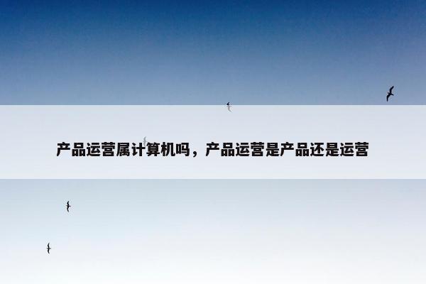 产品运营属计算机吗，产品运营是产品还是运营