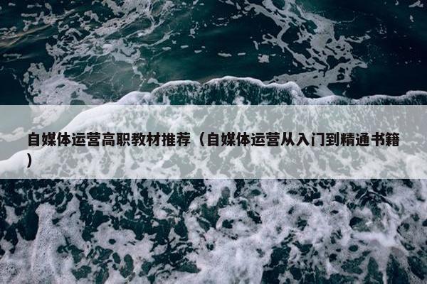 自媒体运营高职教材推荐（自媒体运营从入门到精通书籍）