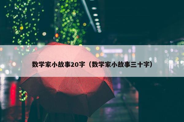 数学家小故事20字（数学家小故事三十字）