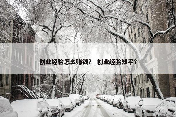 创业经验怎么赚钱？ 创业经验知乎？