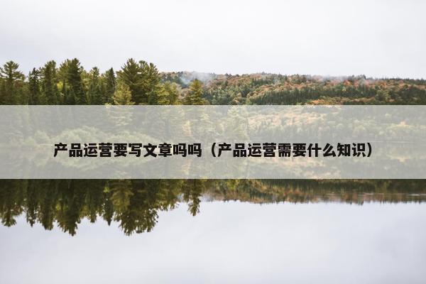 产品运营要写文章吗吗（产品运营需要什么知识）