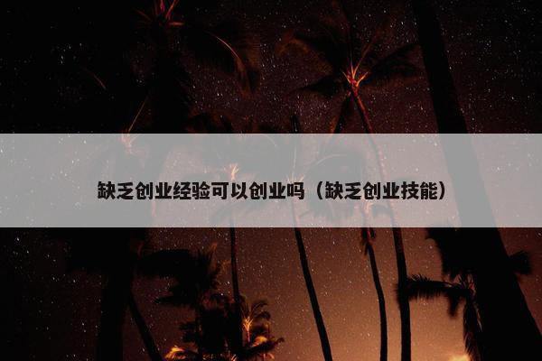 缺乏创业经验可以创业吗（缺乏创业技能）
