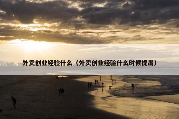 外卖创业经验什么（外卖创业经验什么时候提出）