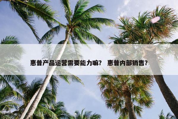 惠普产品运营需要能力嘛？ 惠普内部销售？