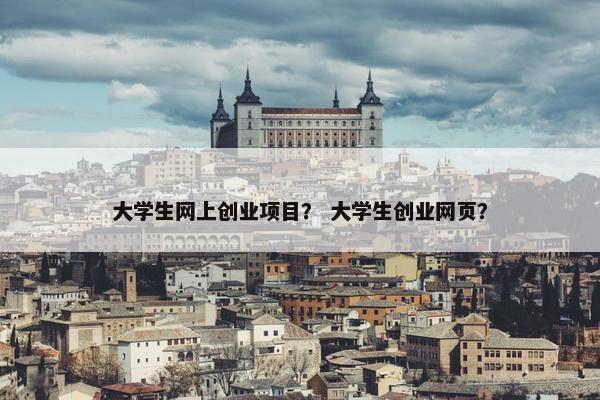 大学生网上创业项目？ 大学生创业网页？