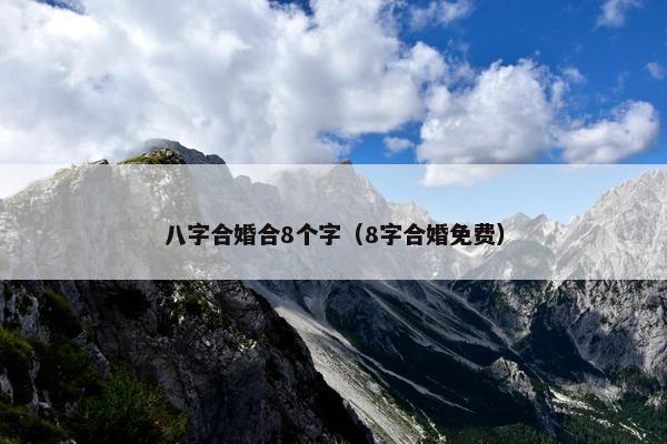 八字合婚合8个字（8字合婚免费）
