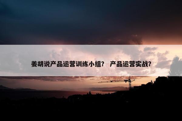 姜胡说产品运营训练小组？ 产品运营实战？