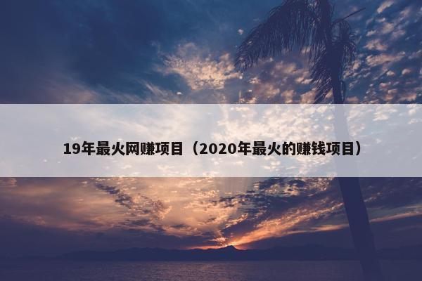 19年最火网赚项目（2020年最火的赚钱项目）