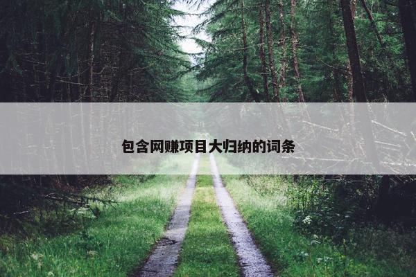 包含网赚项目大归纳的词条