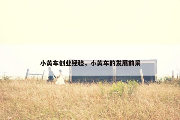 小黄车创业经验，小黄车的发展前景