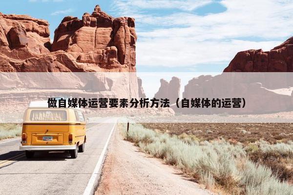 做自媒体运营要素分析方法（自媒体的运营）