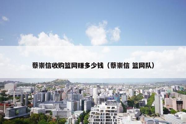 蔡崇信收购篮网赚多少钱（蔡崇信 篮网队）
