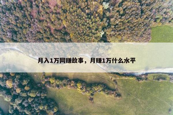 月入1万网赚故事，月赚1万什么水平