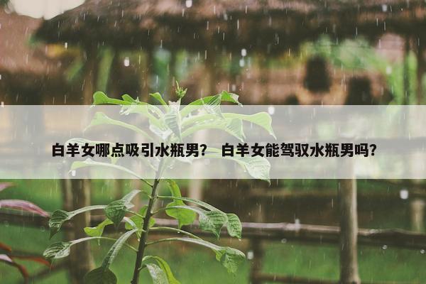 白羊女哪点吸引水瓶男？ 白羊女能驾驭水瓶男吗？