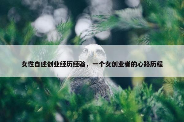 女性自述创业经历经验，一个女创业者的心路历程