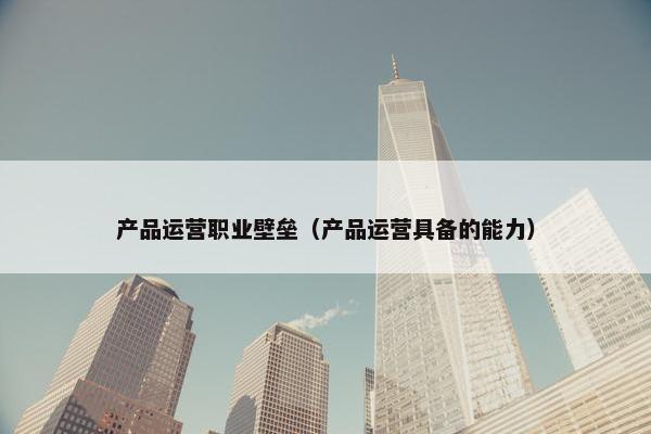产品运营职业壁垒（产品运营具备的能力）