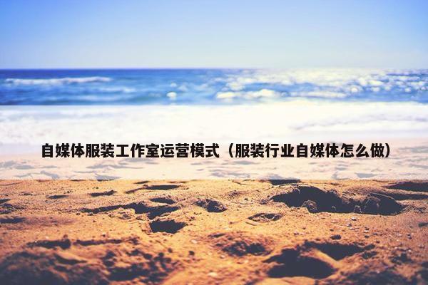 自媒体服装工作室运营模式（服装行业自媒体怎么做）
