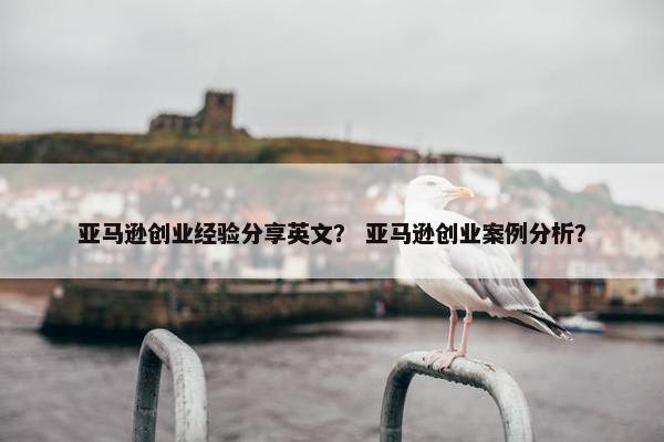 亚马逊创业经验分享英文？ 亚马逊创业案例分析？